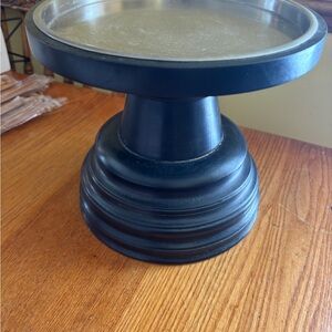 Black Pedestal Candle/Decor Stand - 9” diameter, 8” tall pedestal